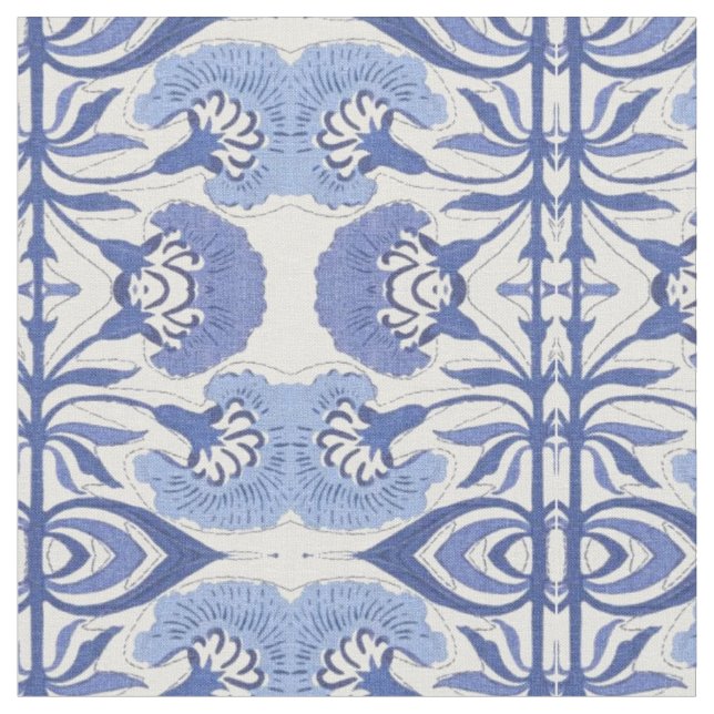 Tissu à motifs répétitifs de la chinoiserie bleue (Fermer)