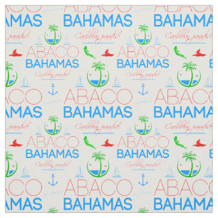 Tissu Abaco, Bahamas Colorful Texte Et Images Motif