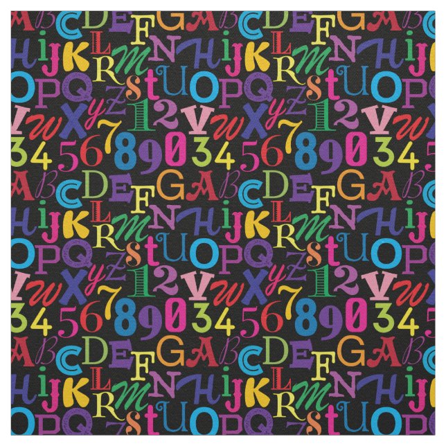 Tissu ABC et 123 super colorés (Échantillon)