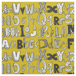 Tissu ABC jaune