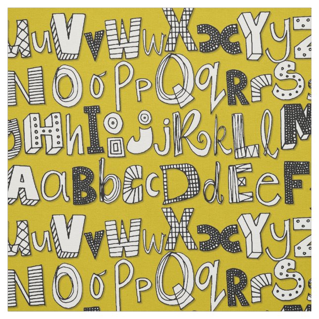 Tissu ABC jaune (Échantillon)
