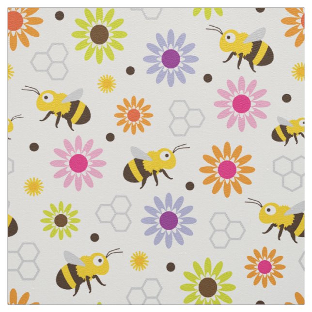Tissu Abeille & Fleurs (Échantillon)