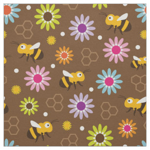 Tissu Abeille & Fleurs