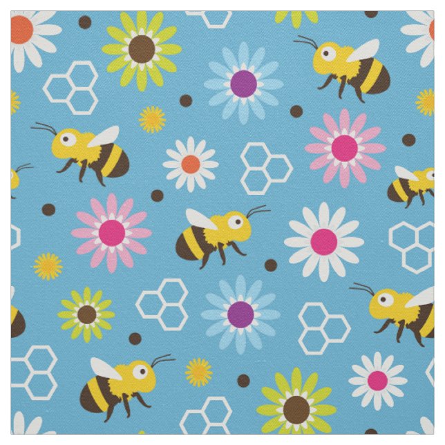 Tissu Abeille & Fleurs (Échantillon)