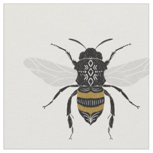 Tissu Abeille noire et or