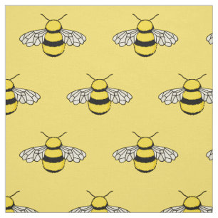 Tissu Abeilles à motif jaune