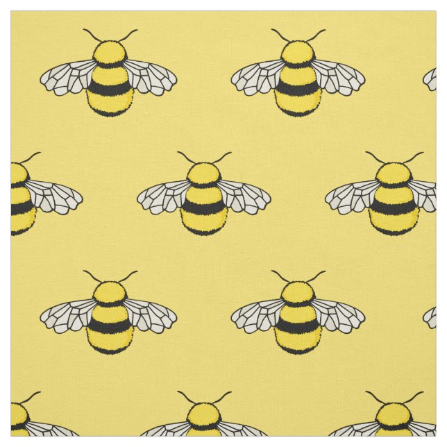 Tissu Abeilles à motif jaune (Échantillon)