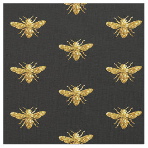 Tissu abeilles à parties scintillant simulées