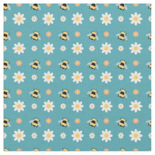 Tissu Abeilles et fleurs