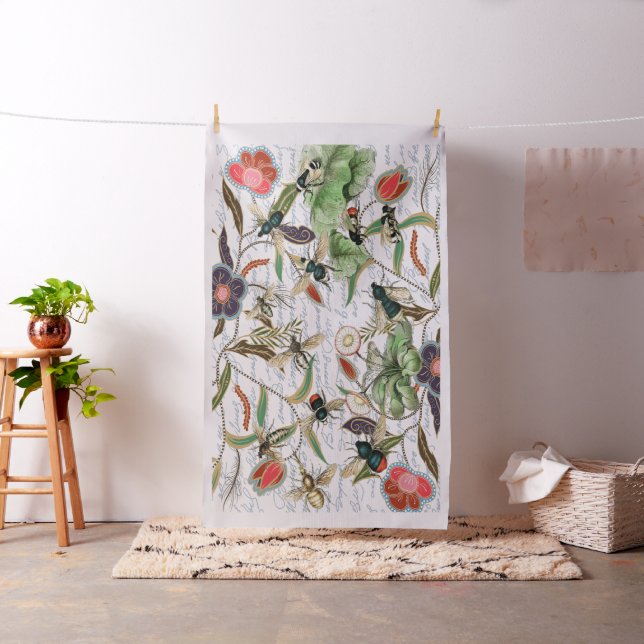 Tissu Abeilles et fleurs Vintages (In Situ)
