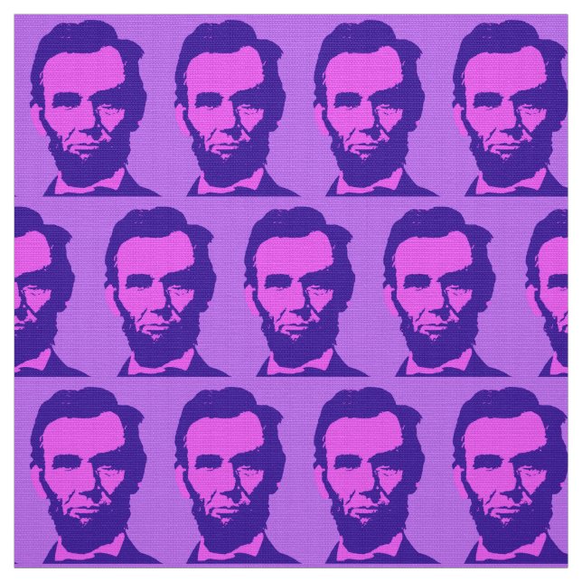 Tissu Abraham Lincoln en Pop Art rose & violet (Échantillon)