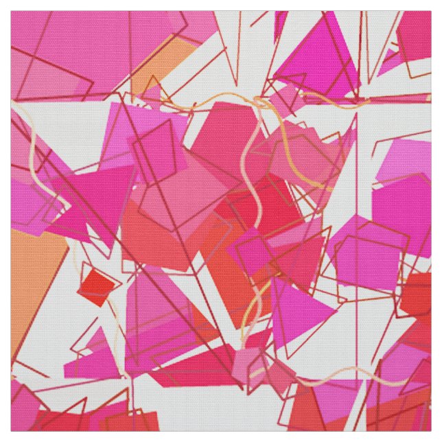 Tissu Abrégé sur moderne la moitié du siècle, fuchsia, (Échantillon)