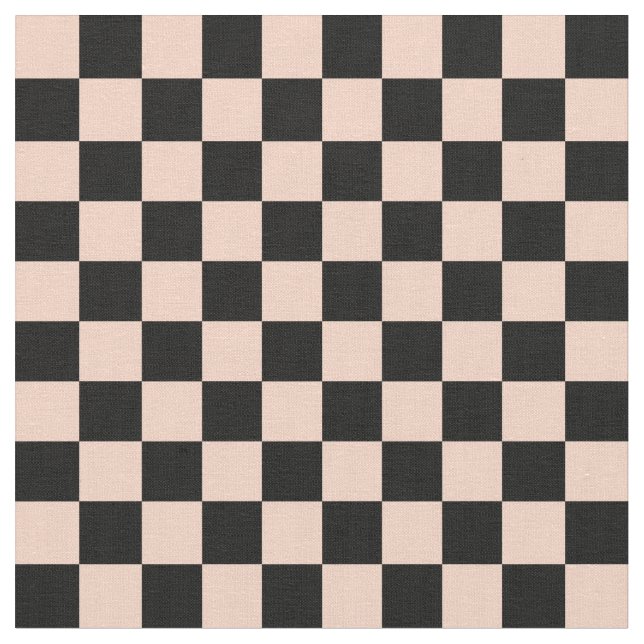 Tissu Abricot & Damier Noir (Fermer)