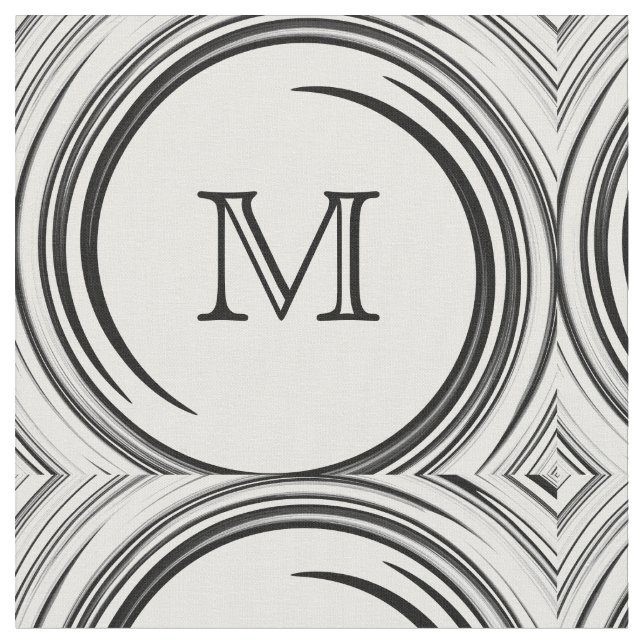 Tissu Abstract Black Swirl Monogram #2 (Fermer)