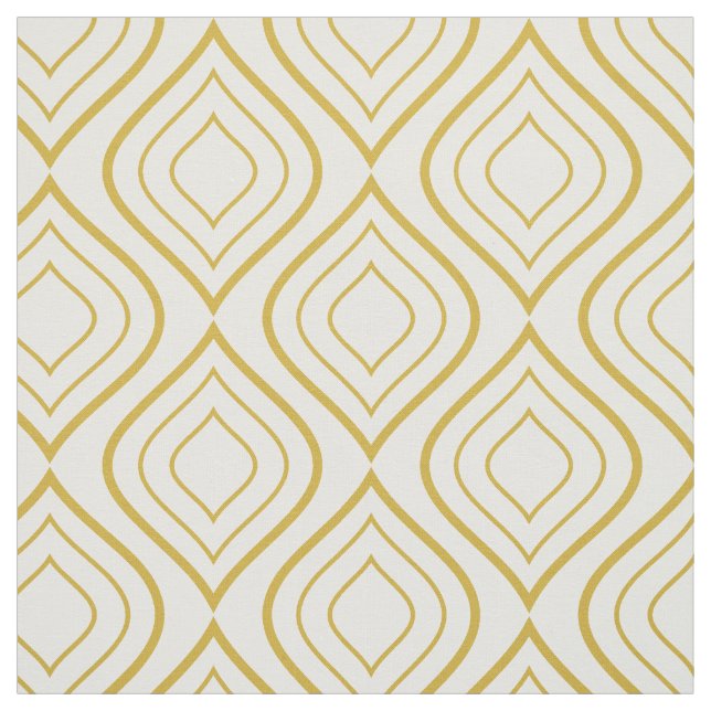 Tissu Abstract geometrical, white and gold (Échantillon)