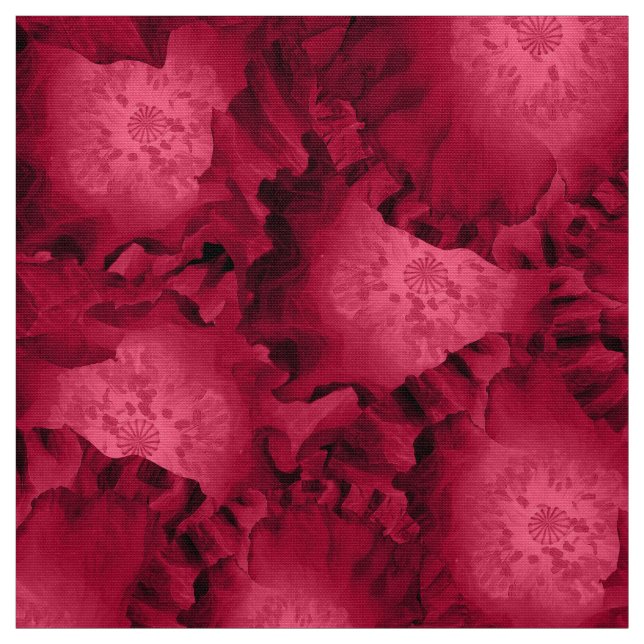 Tissu Abstract red roses poppy flowers floral romantic (Échantillon)