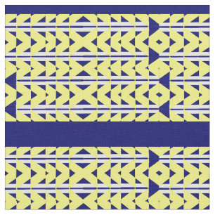 Tissu abstraction jaune et bleu