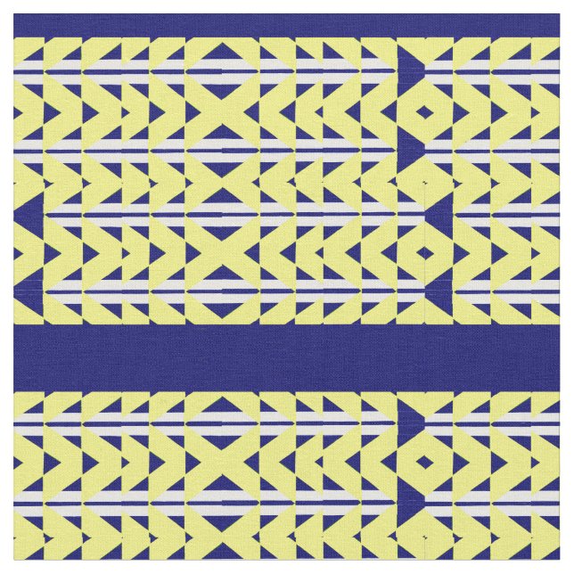 Tissu abstraction jaune et bleu (Fermer)