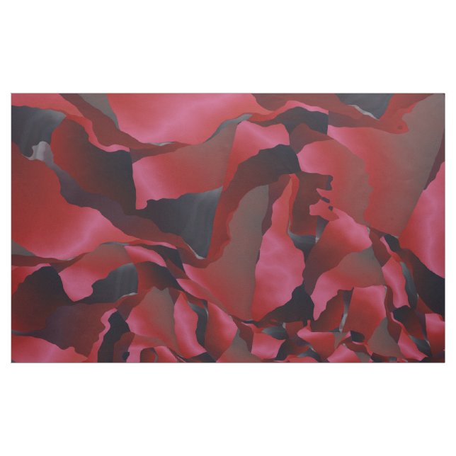 Tissu abstraction rouge effilochée (Yard)