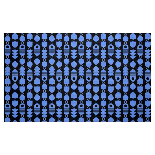 Tissu Abstrait 140823 - Bleu bébé sur noir (Fat Quarter)