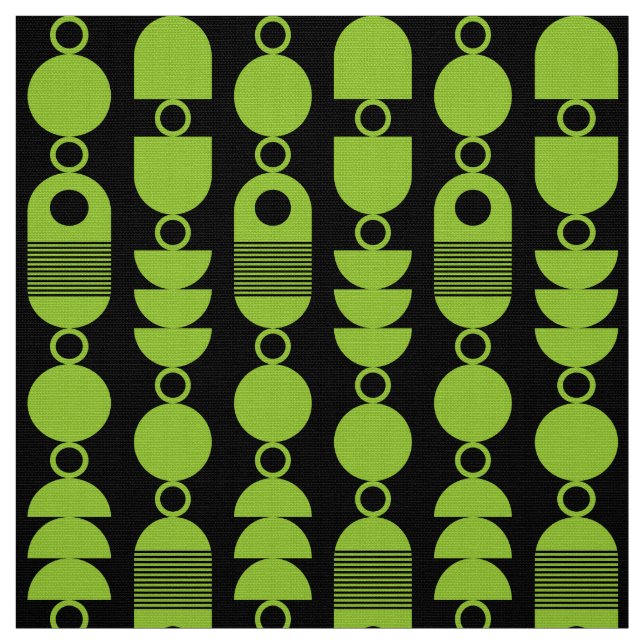 Tissu Abstrait 140823 - Martian Green sur Noir (Échantillon)