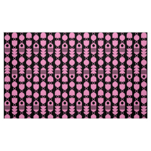 Tissu Abstrait 140823 - Rose sur noir