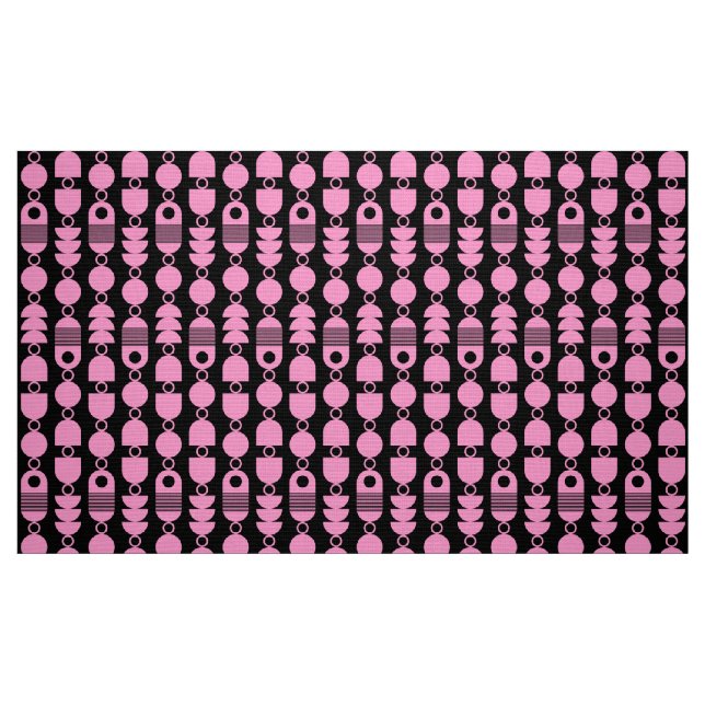 Tissu Abstrait 140823 - Rose sur noir (Fat Quarter)