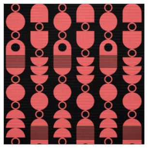 Tissu Abstrait 140823 - Rose tropicale sur noir