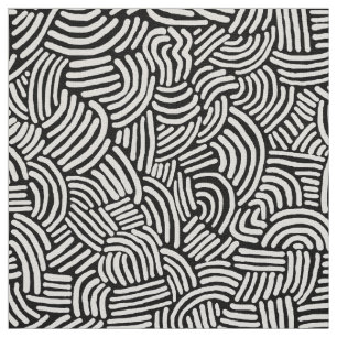 Tissu Abstrait 200923 - Blanc sur noir