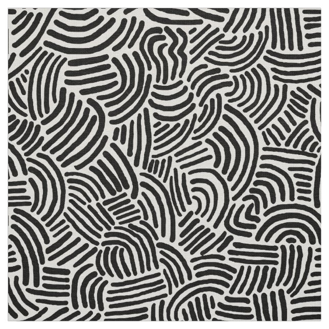 Tissu Abstrait 200923 - Noir sur blanc (Échantillon)