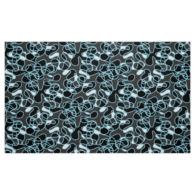 Tissu Abstrait 290523 noir, bleu ciel et blanc (Fat Quarter)