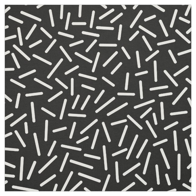 Tissu Abstrait 300117 - Blanc sur noir (Échantillon)