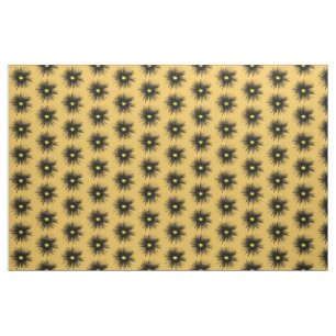 Tissu Abstrait à fleurs noires