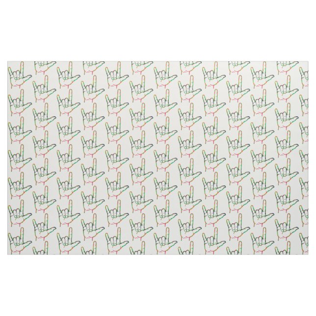 Tissu Abstrait ASL I Love You Patterned Fabric (Yard)