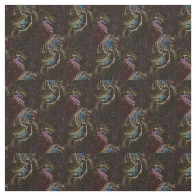 Tissu Abstrait atomique noir rétro (Échantillon)