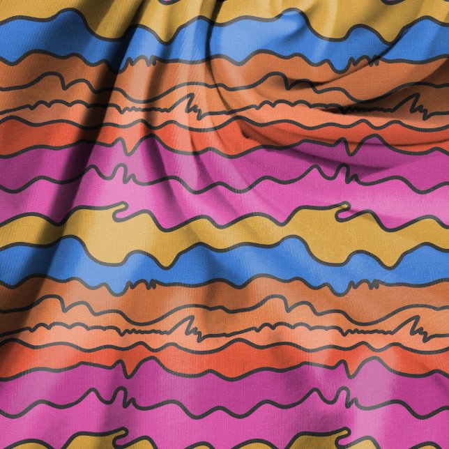 Tissu Abstrait aux Couleurs Terreuses Ondulées Hor (Créateur téléchargé)