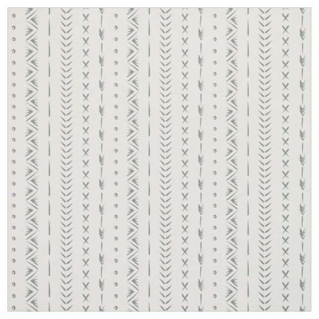 Tissu Abstrait Bohème Flèche Rayure Géométrique Blanc Gr (Échantillon)