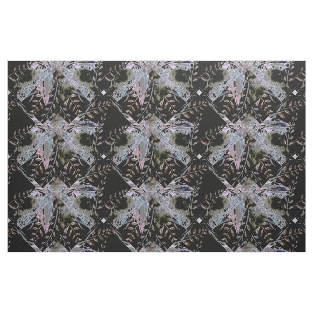 Tissu Abstrait botanique (noir) (Fat Quarter)