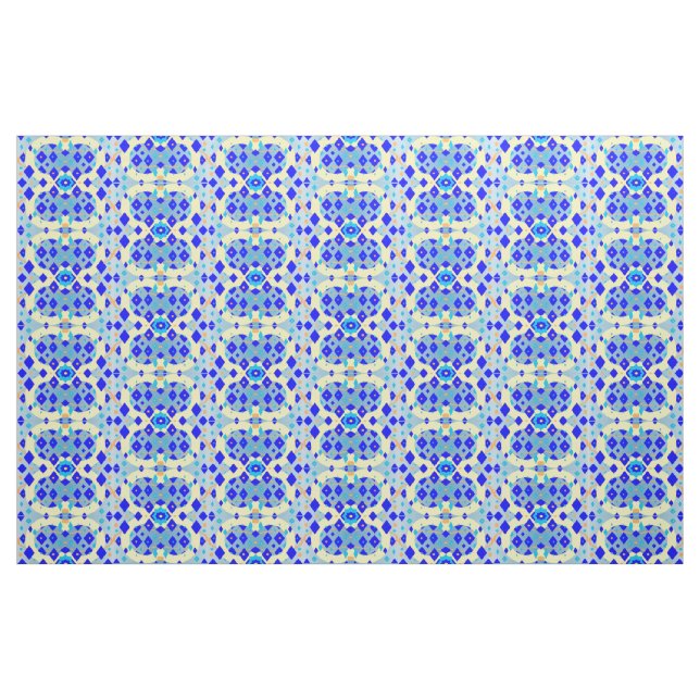 Tissu Abstrait Diamant Bleu Moderne (Fat Quarter)