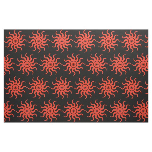 Tissu Abstrait du soleil rouge (Fat Quarter)