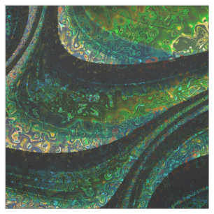 Tissu Abstrait Émeraude Verte Dorée Couleur Noire