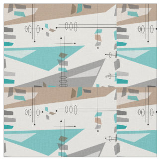 Tissu Abstrait et triangles moderne du milieu du s