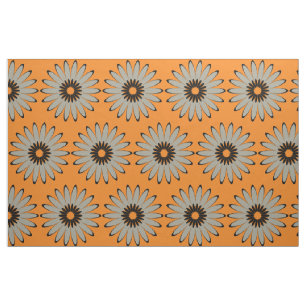 Tissu Abstrait Floral Black Grey Motif