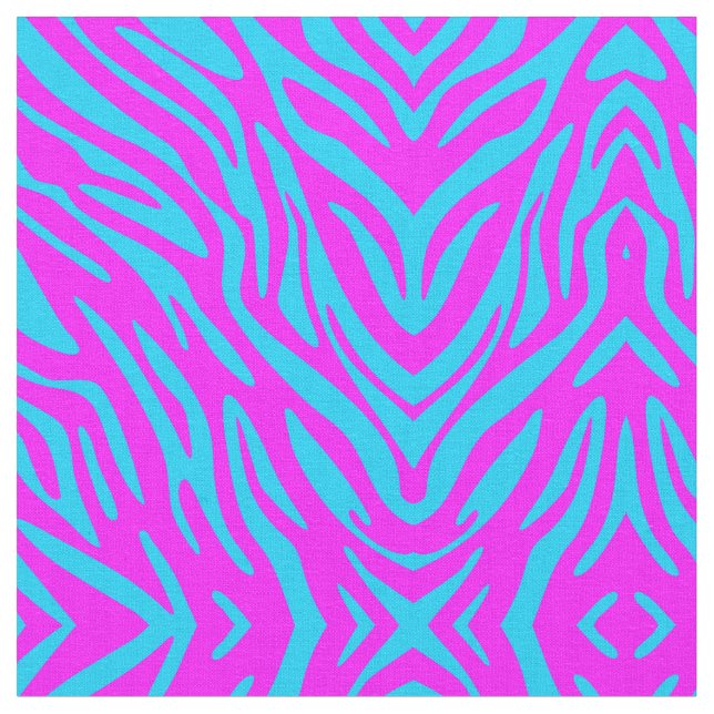 Tissu Abstrait Fun Rose et Bleu Zèbre Stripe (Fermer)