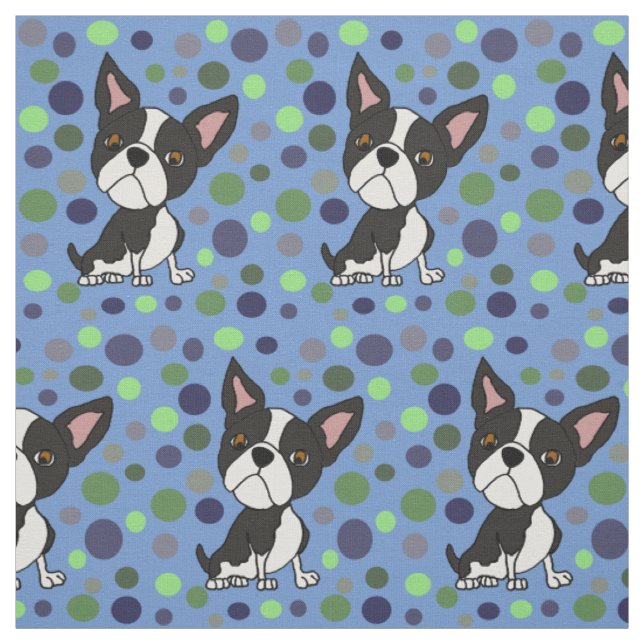 Tissu Abstrait Funny Boston Terrier Puppy Dog (Échantillon)