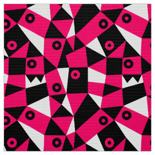 Tissu Abstrait géométrique 030919 - Rouge néon