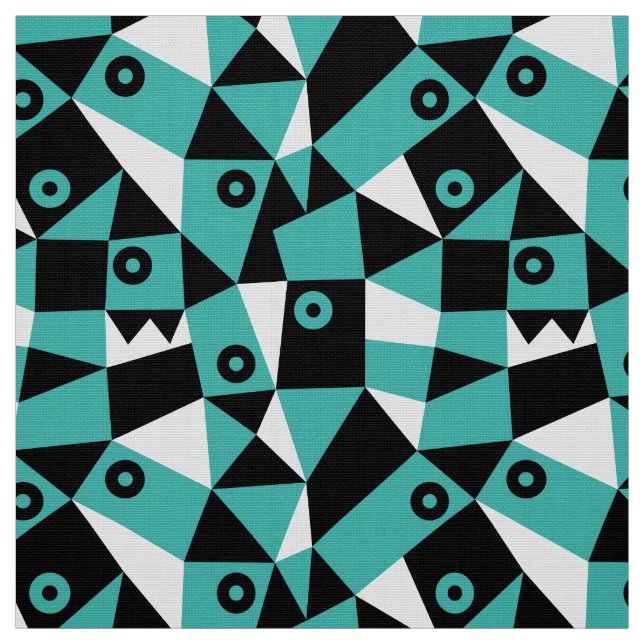 Tissu Abstrait géométrique 030919 - Vert bleu (Échantillon)