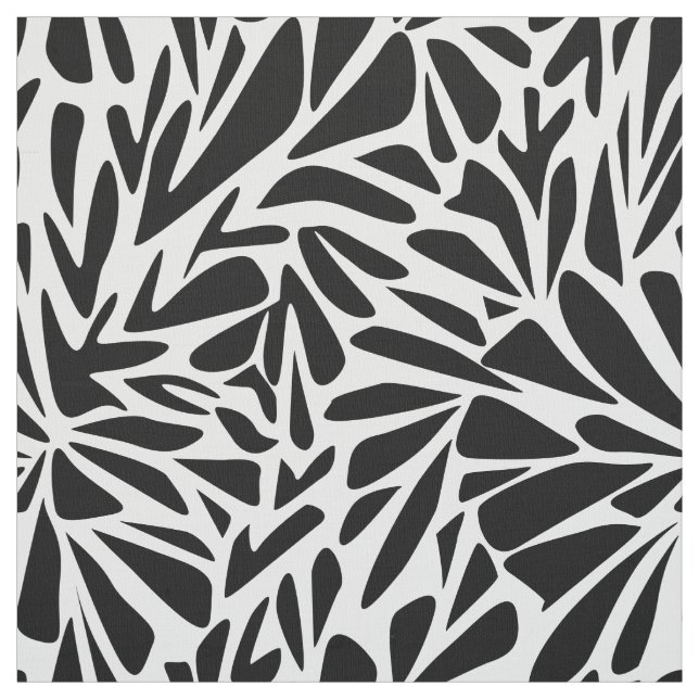 Tissu Abstrait moderne sans couture monochrome floral él (Échantillon)