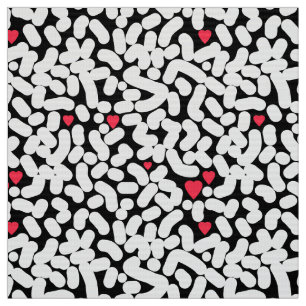 Tissu Abstrait noir blanc