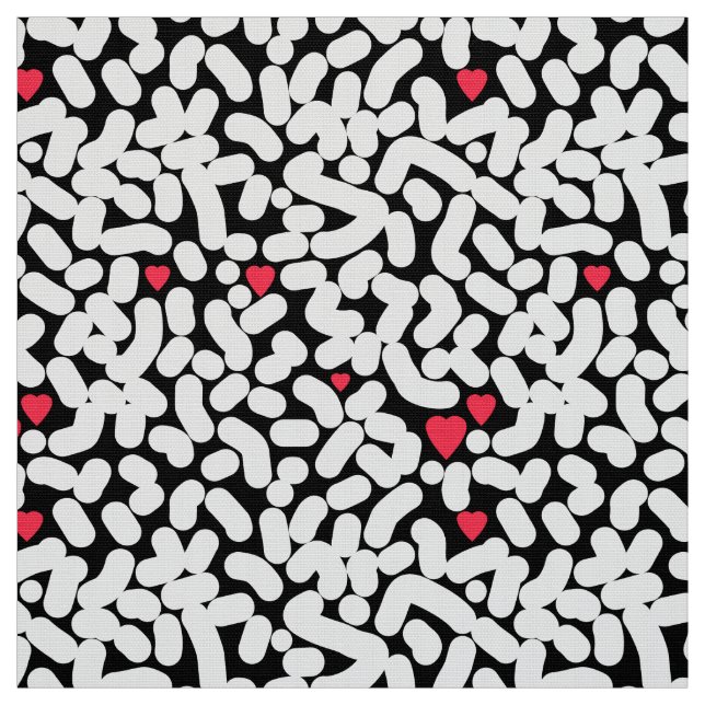 Tissu Abstrait noir blanc (Échantillon)